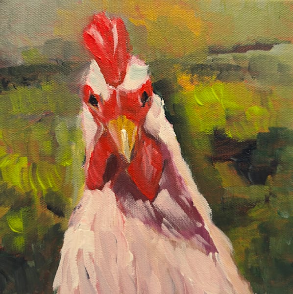 The Colorful Clucker - Whimsical Chicken Portrait