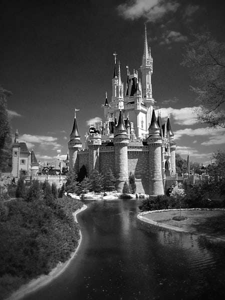 Cinderella's Castle, Magic Kingdom (B&W)