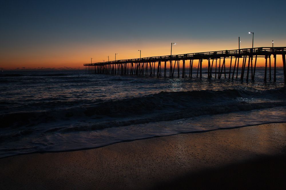 Early Autumn Sunrise At Nags Head Pier Art | C.Canty Studios