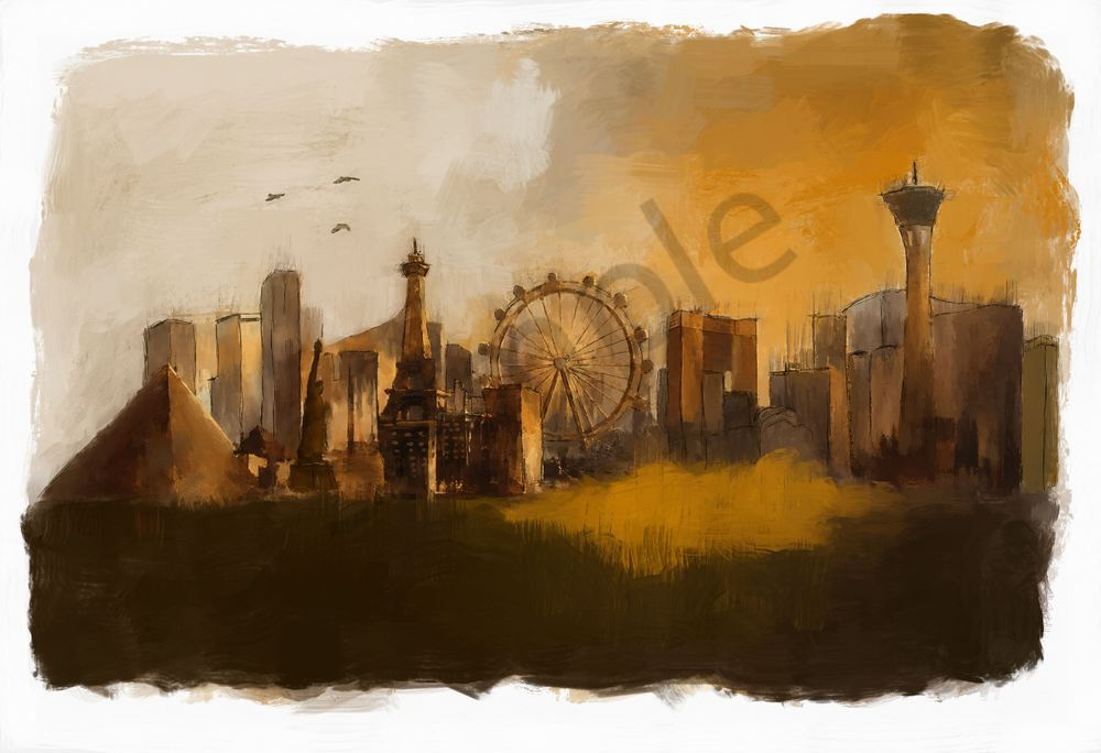 Vegas In My Mind Painting Art | Eduardo Tavares