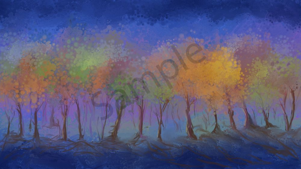 Blue Light Trees Art | Eduardo Tavares