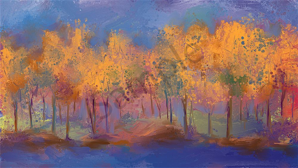 Abstract Orange Trees Art | Eduardo Tavares