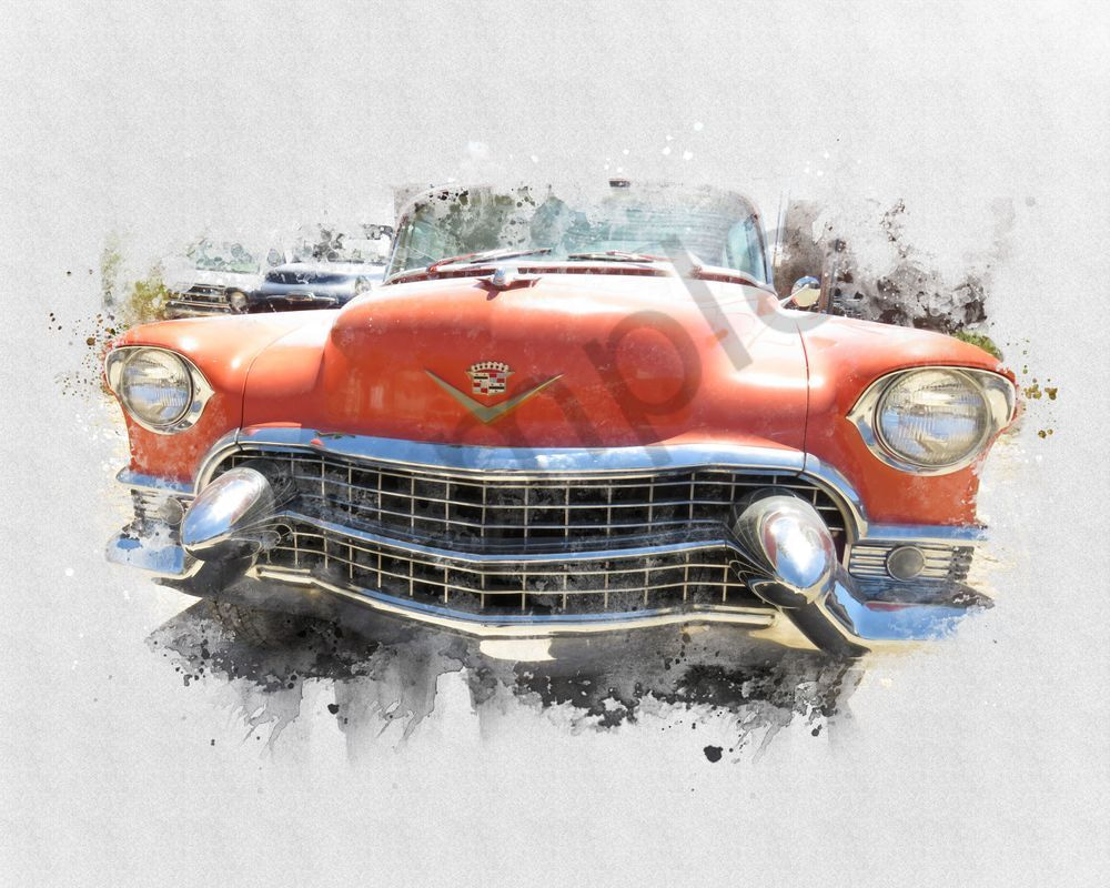 Vintage Red Car 1950's (Fang 1) Art | Eduardo Tavares