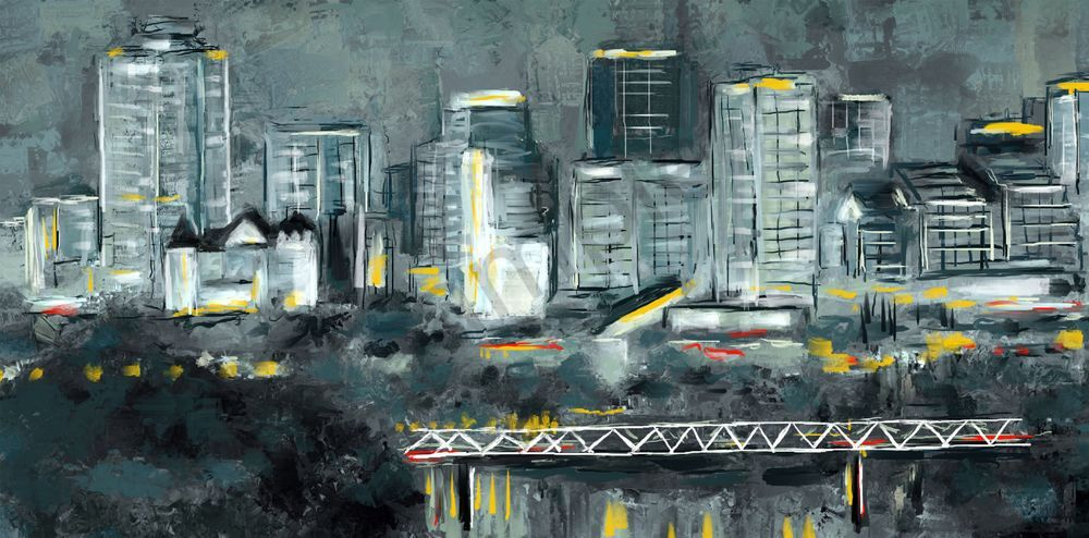 Monotone City Skyline Art | Eduardo Tavares