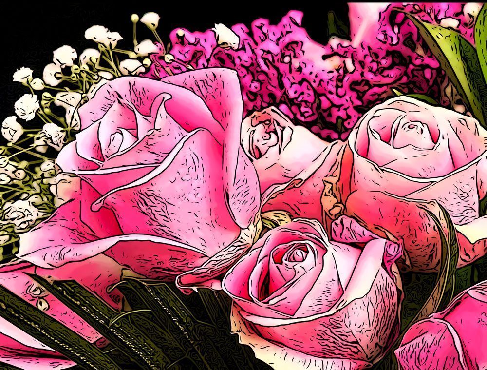 Rose Family Clr Art | Sky + Sparks Luxury Fine Art