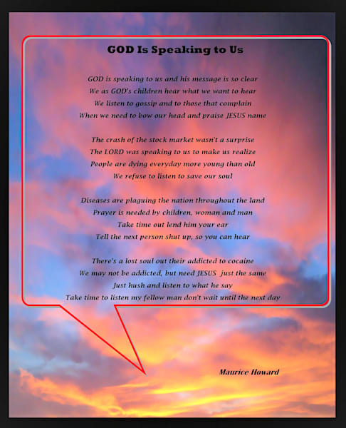 God Is Speaking To Us Photography Art | GOD Loving Grace