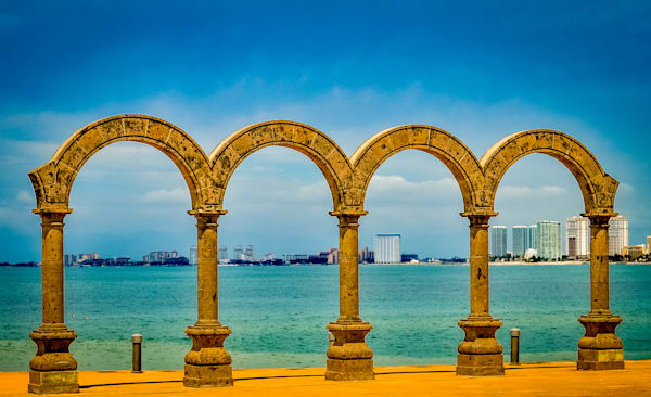 Coastal Archway: Urban Skyline