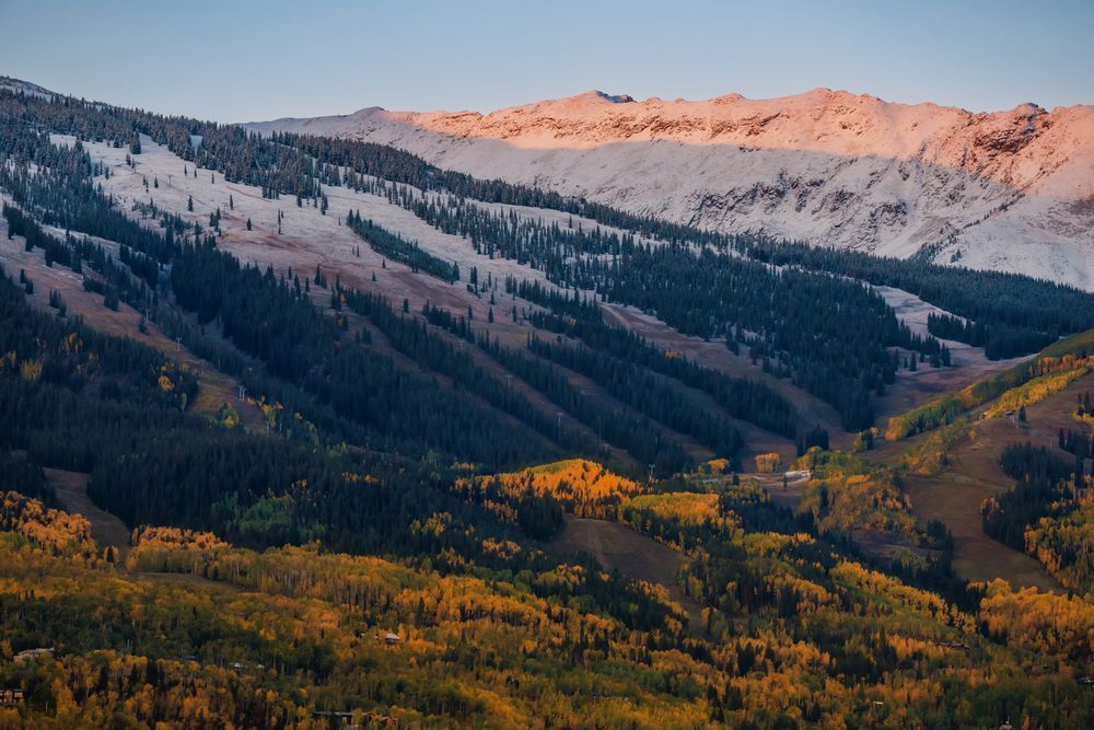 Snowmass Ski Area in Fall with Early Snow – Fine Art Print