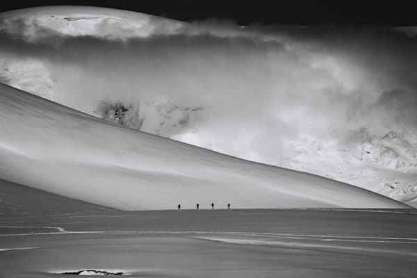 Antarctica Glacier Skiing Black and White | Fine Art Polar Landscape
