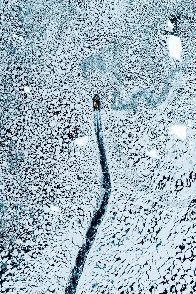 Antarctica Zodiac Boat Aerial | Polar Expedition Photography