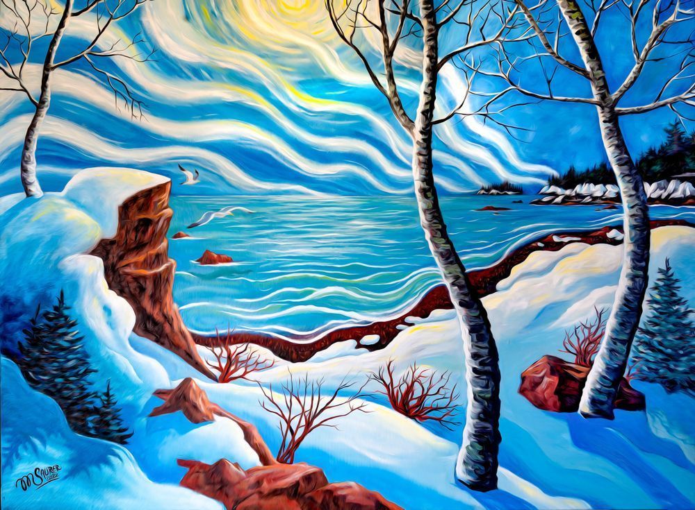 Black Beach – a Lake Superior Oil Painting by Marissa Kayne Saurer