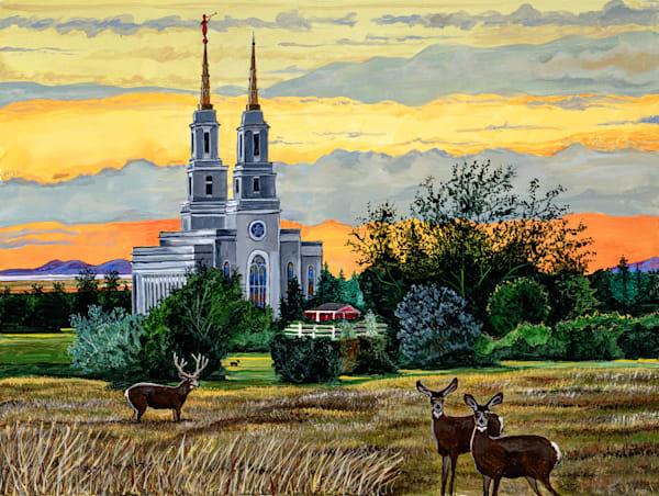 Layton Temple With Deer 18x24 Cn Canvasmatte V2 Copy Art | DJSconsulting LLC
