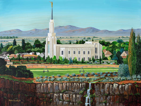 Twin Falls Temple 18x24 Cn Canvasmatte V2 Copy Art | DJSconsulting LLC