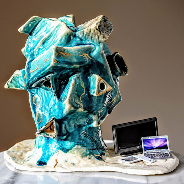 Cubism Head #2   News Junkie Art | Jenn Lewis Arts