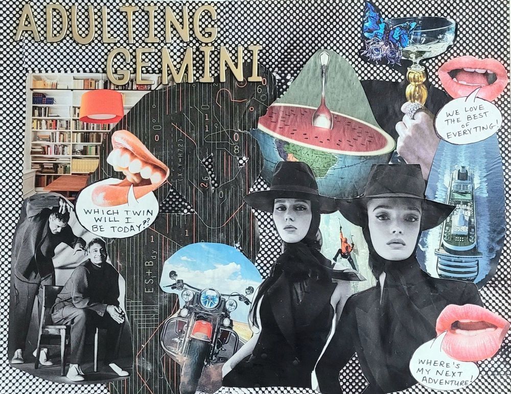 Adulting Gemini Collage Print Art | Jenn Lewis Arts