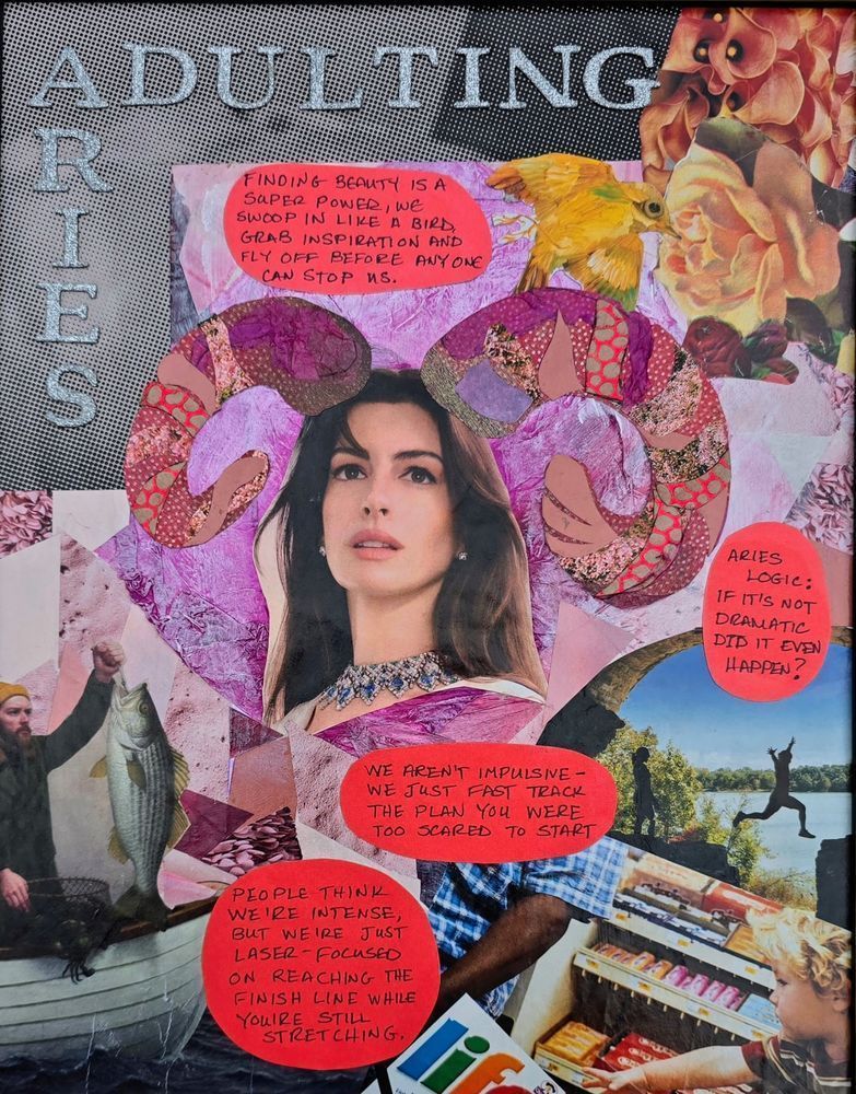 Adulting Aries Collage Print