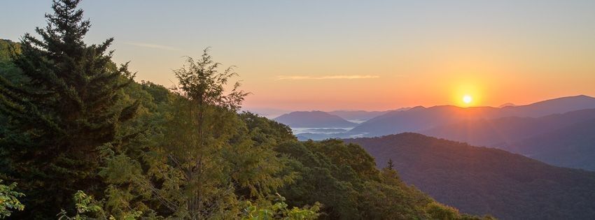 Sunrise from the Blue Ridge Parkway in the Appalachian Mountains