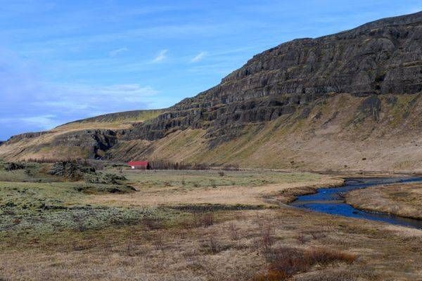 Crimson Roof in the Valley – South Iceland Print