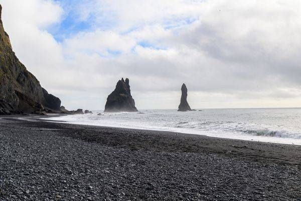 Black Sand Beach and Basalt Stacks Iceland Fine Art