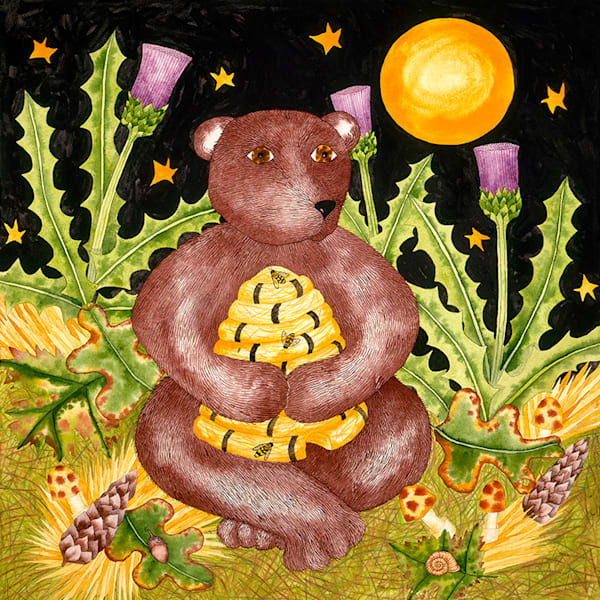 Bear In Moonlight | Anne Hathaway Art