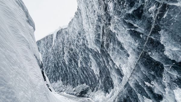 Glacial Patterns in Black & White — Photographic Print