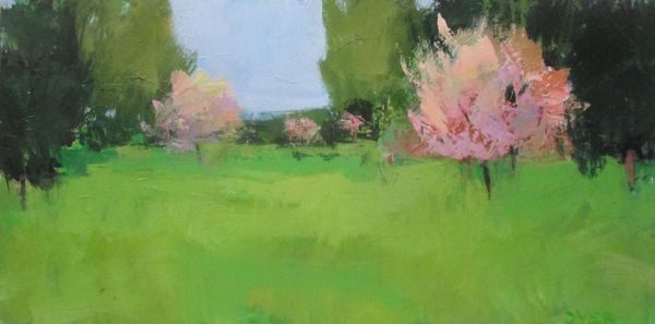 Cherry Blossoms — Acrylic Landscape on Canvas 12x24