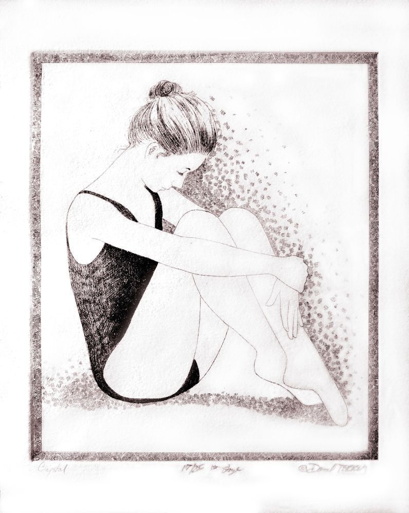 Crystal Dancer At Rest   From Intaglio Series From The 70s Art | Dan Terry