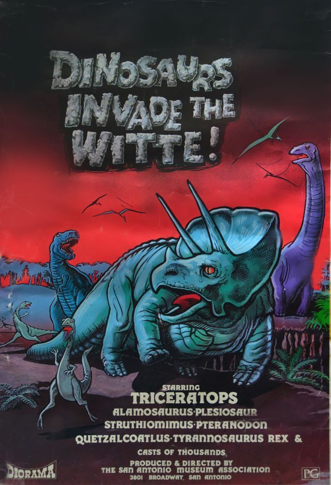 Dinosaurs Invade The Witte Museum Poster Art | Dan Terry