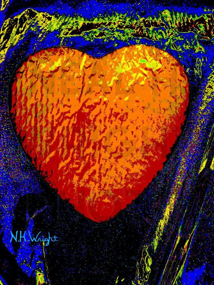 B22 S19 Large Frosty Red Heart Solar Ized Art | NAS Ventures dba as Neal Wright Photography
