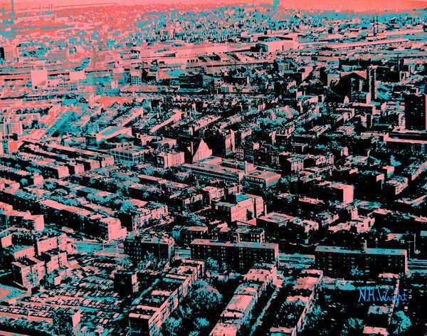 B22 S95 Large Oraganized Boston Arial Bw1980 Art | NAS Ventures dba as Neal Wright Photography