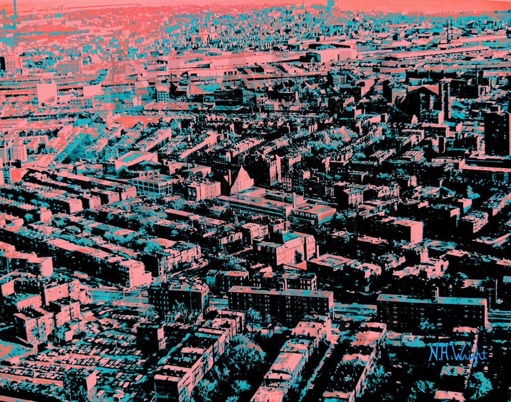 B22 S95 Large Oraganized Boston Arial Bw1980 Art | NAS Ventures dba as Neal Wright Photography