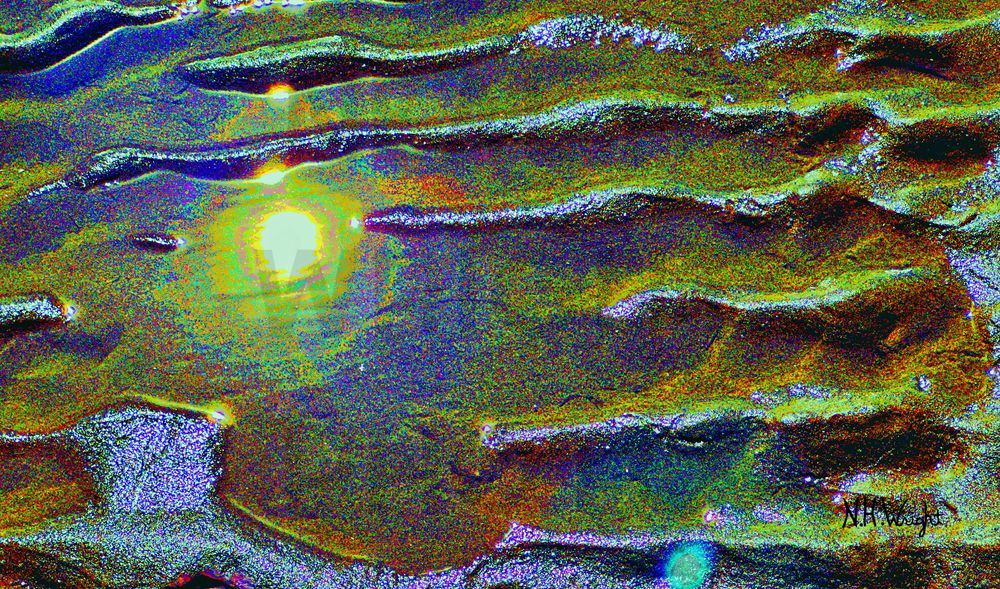 "A Cool Blue Green Low Tide Sand Sun"