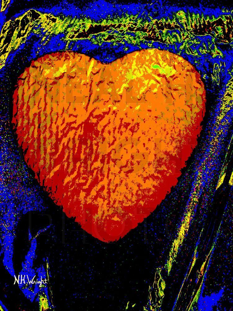B22=S19 Large Red Fire Heart Phd2 Solar Ized Red.Jpg Art | NAS Ventures dba as Neal Wright Photography