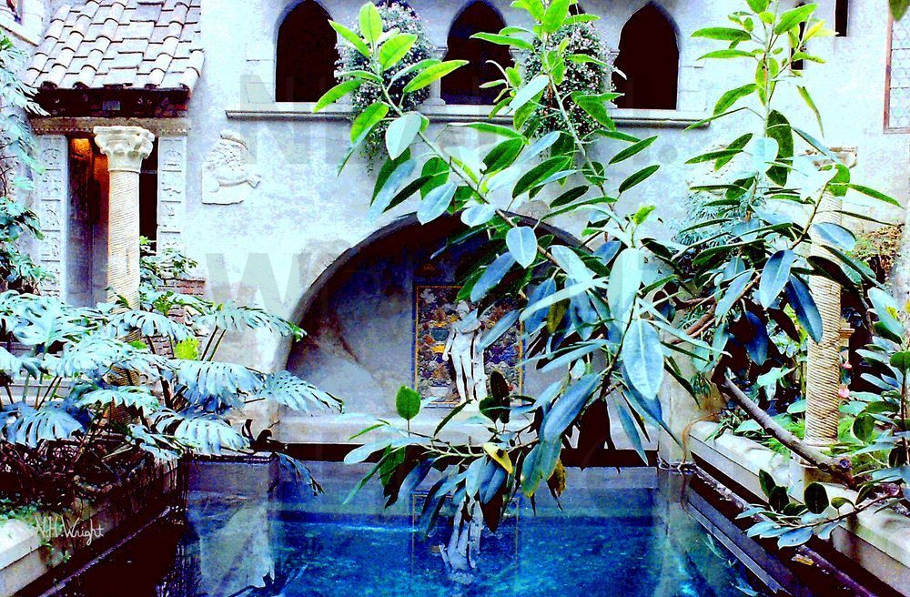 "Castle Courtyard Pool Reflections"