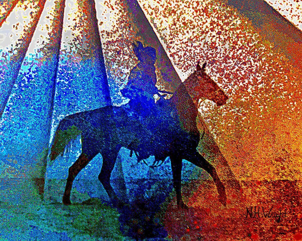  A Seaside Horse Rider Silhouette