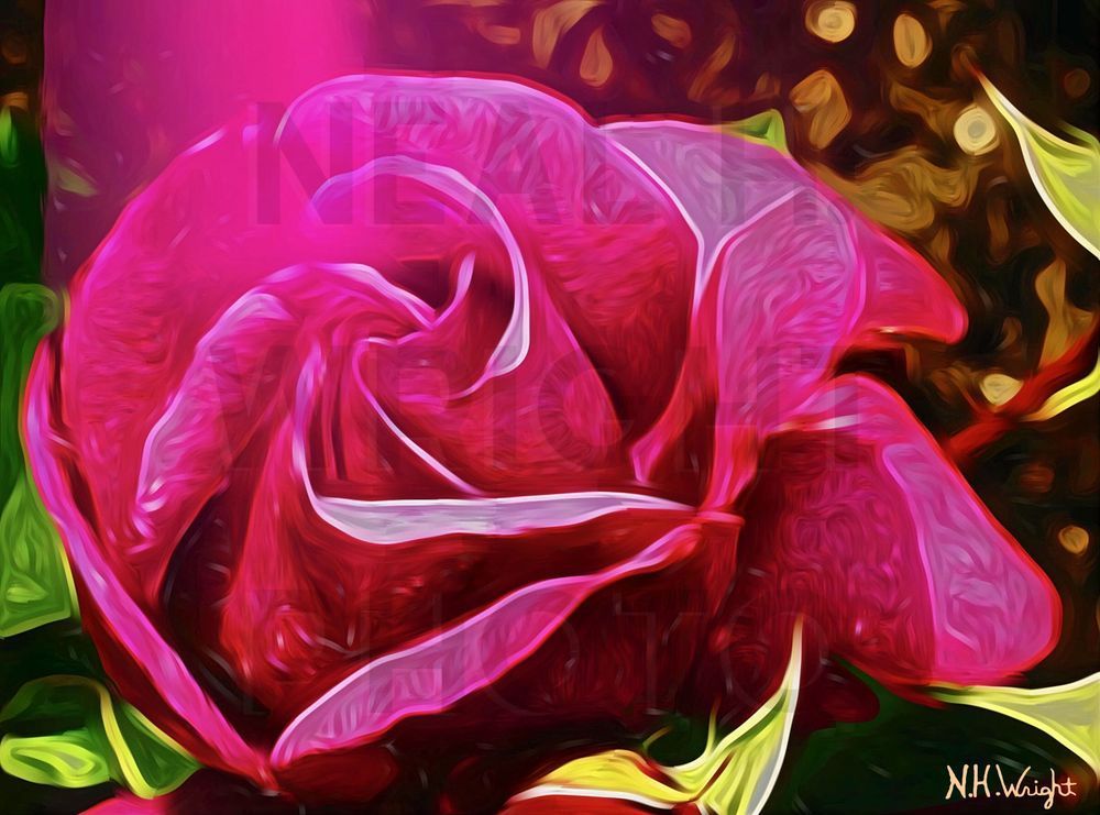 Paint Swirl Red Rose