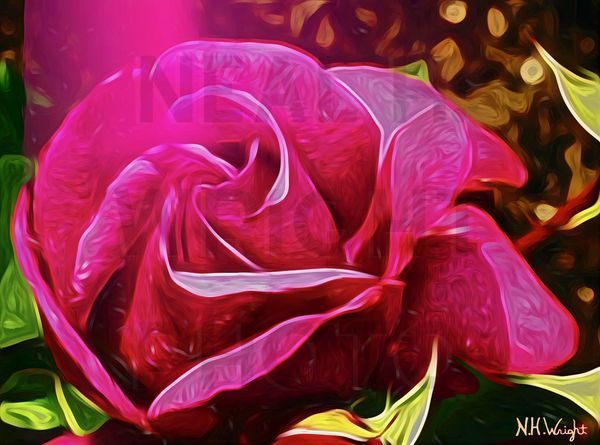 Paint Swirl Red Rose
