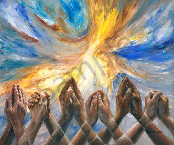 【一点物イラストアート】Pray to nature【S2号】 Together In Prayer