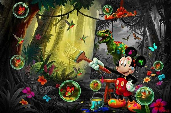 All Around the World Dino Story Mickey By The Art of OZ