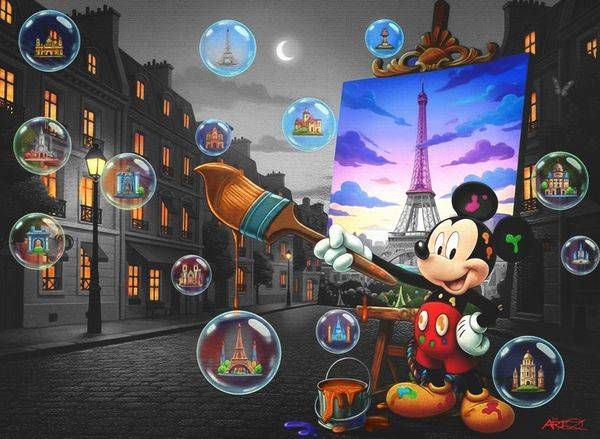 Mickey in Paris by The Art of OZ