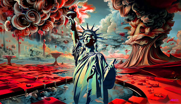 "Freedom's Parallel: Lady Liberty in a Different Universe"  “For all inquiries, please contact the galleries directly.”
