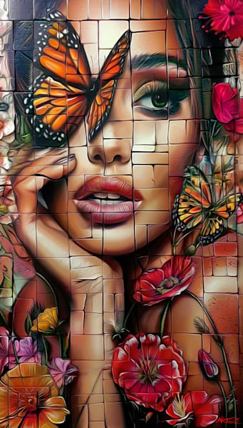 "Timeless Beauty III + MUSIC" MIXED MEDIA ORIGINAL  NEW!  “For all inquiries, please contact the galleries directly.”