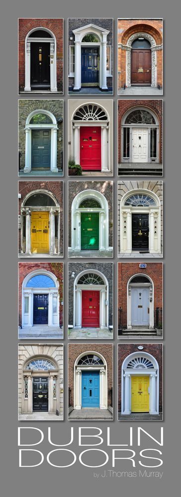 Fifteen Dublin Doors (Gray) Art | tommurray