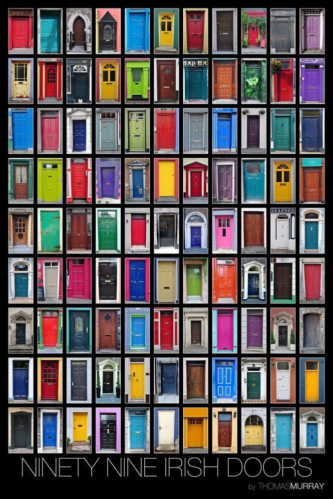 99 Irish Doors (Black) Art | tommurray
