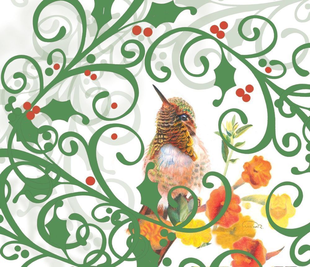 Sicilian Hummingbird with Trumpet Flowers – Porcelain Circle Ornament “Blooming Dale” – Winter Whimsy Collection