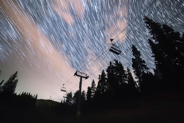 Michael J. Bauer Photography | Star Trails Over Breckenridge Chairlift