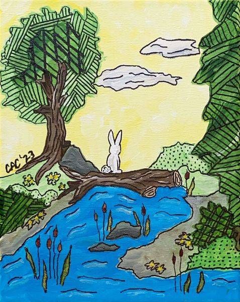 Shy Rabbit Heads Home Art | Covey Artistic Creations