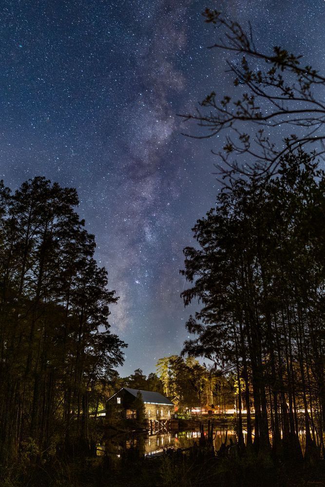 Covered Bridge beneath the Stars