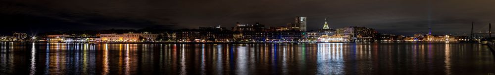 Savannah Skyline at Night Panorama