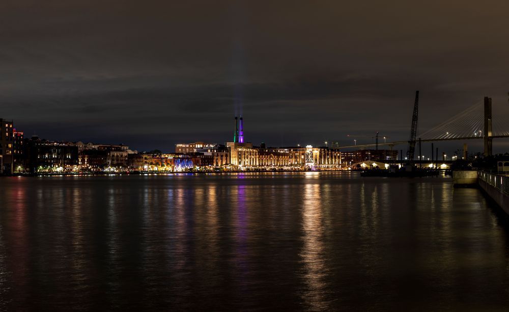 Savannah Skyline at Night Quadriptych Part 4